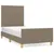 Produktbild 2 för Sängram med huvudgavel taupe 80x200 cm tyg