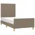 Produktbild 3 för Sängram med huvudgavel taupe 90x190 cm tyg