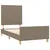 Produktbild 4 för Sängram med huvudgavel taupe 90x200 cm tyg
