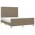 Produktbild 3 för Sängram med huvudgavel taupe 140x190 cm tyg