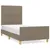Produktbild 2 för Sängram med huvudgavel taupe 90x190 cm tyg