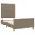 Produktbild 4 för Sängram med huvudgavel taupe 90x190 cm tyg