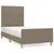 Produktbild 2 för Sängram utan madrass taupe 100x200 cm tyg