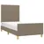 Produktbild 3 för Sängram utan madrass taupe 100x200 cm tyg
