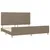 Produktbild 4 för Sängram med huvudgavel taupe 200x200 cm tyg