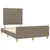 Produktbild 4 för Sängram utan madrass taupe 120x200 cm tyg