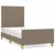 Produktbild 2 för Sängram med huvudgavel taupe 80x200 cm tyg