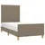 Produktbild 3 för Sängram med huvudgavel taupe 80x200 cm tyg