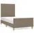 Produktbild 2 för Sängram med huvudgavel taupe 90x190 cm tyg