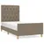 Produktbild 2 för Sängram med huvudgavel taupe 80x200 cm tyg