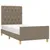 Produktbild 3 för Sängram med huvudgavel taupe 80x200 cm tyg