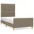 Produktbild 2 för Sängram med huvudgavel taupe 90x190 cm tyg