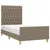 Produktbild 3 för Sängram med huvudgavel taupe 90x190 cm tyg