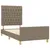 Produktbild 4 för Sängram med huvudgavel taupe 90x190 cm tyg