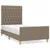 Produktbild 2 för Sängram med huvudgavel taupe 100x200 cm tyg