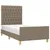 Produktbild 3 för Sängram med huvudgavel taupe 100x200 cm tyg