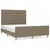 Produktbild 2 för Sängram med huvudgavel taupe 140x190 cm tyg