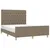 Produktbild 3 för Sängram med huvudgavel taupe 140x190 cm tyg