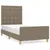 Produktbild 2 för Sängram med huvudgavel taupe 80x200 cm tyg