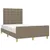 Produktbild 3 för Sängram utan madrass taupe 120x200 cm tyg