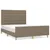 Produktbild 2 för Sängram med huvudgavel taupe 140x190 cm tyg