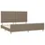 Produktbild 4 för Sängram med huvudgavel taupe 200x200 cm tyg