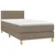 Produktbild 3 för Ramsäng med madrass taupe 90x190 cm tyg