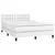Produktbild 3 för Ramsäng med madrass vit 140x190 cm konstläder