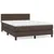 Produktbild 2 för Ramsäng med madrass brun 140x190 cm konstläder