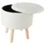 Produktbild 3 för Home&Styling Förvaringspall Ø35x40 cm elfenbensvit