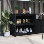 Köksskåp för utomhusbruk svart 106x55x92 cm massiv furu