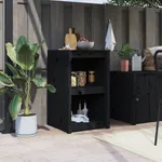 Köksskåp för utomhusbruk svart 55x55x92 cm massiv furu