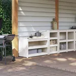 Köksskåp för utomhusbruk 2 st vit massiv furu