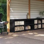Köksskåp för utomhusbruk 2 st svart massiv furu