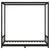 Produktbild 4 för Sängram för barn svart 90x190 cm massiv furu