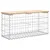 Produktbild 5 för Trädgårdsbänk gabion-design 83x31,5x42 cm massiv furu