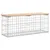 Produktbild 2 för Trädgårdsbänk gabion-design 103x31x42 cm massiv furu