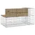 Produktbild 5 för Trädgårdsbänk gabion-design 122x71x65,5 cm impregnerad furu
