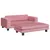 Produktbild 2 för Barnsoffa med fotpall rosa 100x50x30 cm sammet