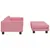 Produktbild 4 för Barnsoffa med fotpall rosa 100x50x30 cm sammet