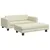 Produktbild 2 för Barnsoffa med fotpall gräddvit 100x50x30 cm konstläder