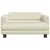 Produktbild 3 för Barnsoffa med fotpall gräddvit 100x50x30 cm konstläder