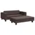Produktbild 2 för Barnsoffa med fotpall brun 100x50x30 cm konstläder