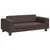 Produktbild 6 för Barnsoffa med fotpall brun 100x50x30 cm konstläder