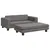 Produktbild 2 för Barnsoffa med fotpall grå 100x50x30 cm konstläder