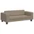 Produktbild 6 för Barnsoffa med fotpall cappuccino 100x50x30 cm konstläder