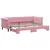 Produktbild 2 för Dagbädd utdragbar rosa 80x200 cm sammet
