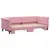 Produktbild 3 för Dagbädd utdragbar rosa 80x200 cm sammet