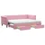 Produktbild 2 för Dagbädd utdragbar med lådor rosa 80x200 cm sammet