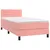 Produktbild 3 för Ramsäng med madrass rosa 90x190 cm sammet